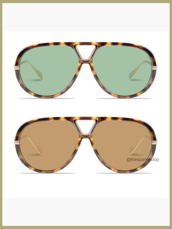 Oversized Retro Aviator Sunglasses with UV400 Protection